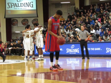 Markelle Fultz at the line in the Hoop Hall Classic.